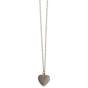 Gemelli Pave Heart Gold Necklace